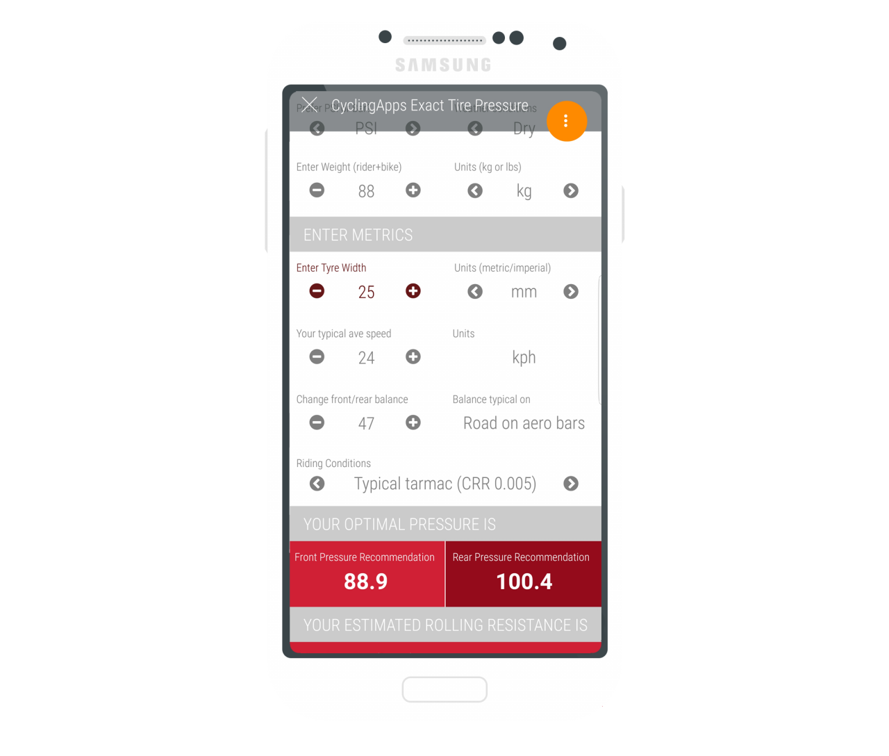 race car tyre pressure calculator